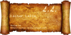 Leiter Lelle névjegykártya